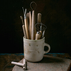 Set of pottery tools