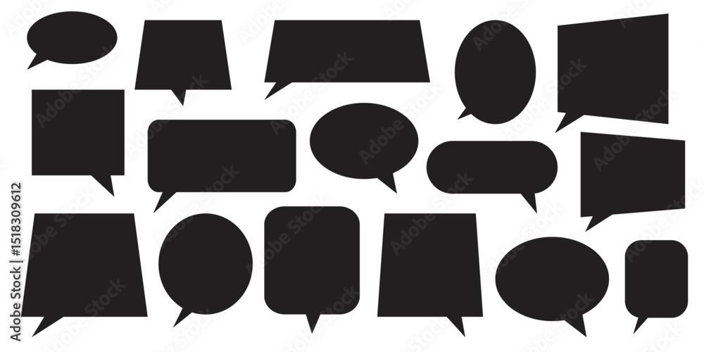 Poster expressive exchange speech icons for engaging interactions . playful phrases speech bubbles to add c
