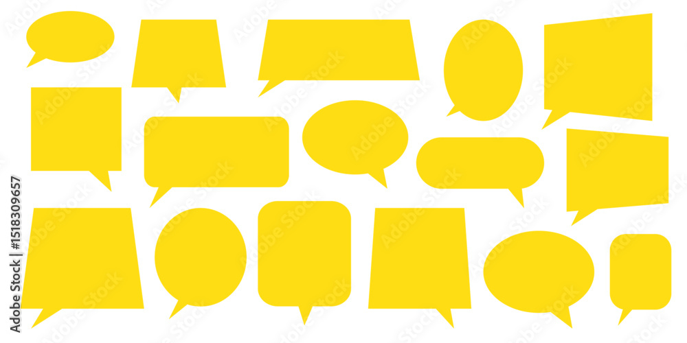 Poster expressive exchange speech icons for engaging interactions . playful phrases speech bubbles to add c