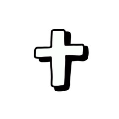 Obraz premium Hand draw doodle cross on transparent background 
