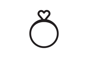 Wedding Rings Icon. Engagement ring icon. Ring icon Thin line vector design.