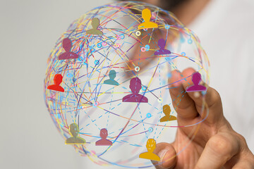 Image of a global network, illustrating connections between people across the world.
