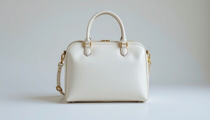 Elegant Off White Leather Handbag Stylish Women Satchel Bag