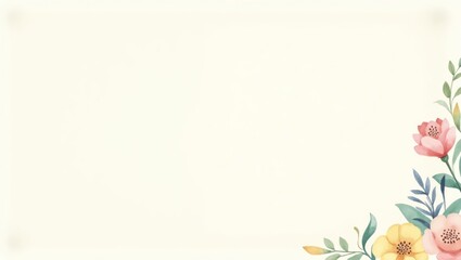 Pastel flowers in a corner design.