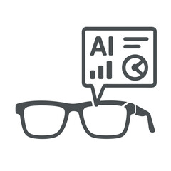 AI Smart Glasses Icon Vector Illustration