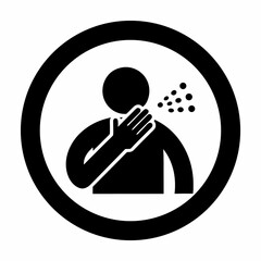 coughing person logo symbol icon isolated on white background