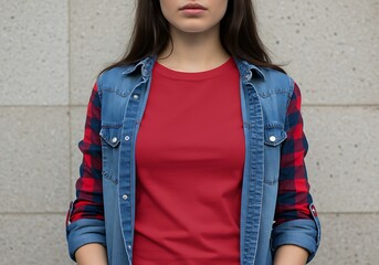 Crimson Under Denim