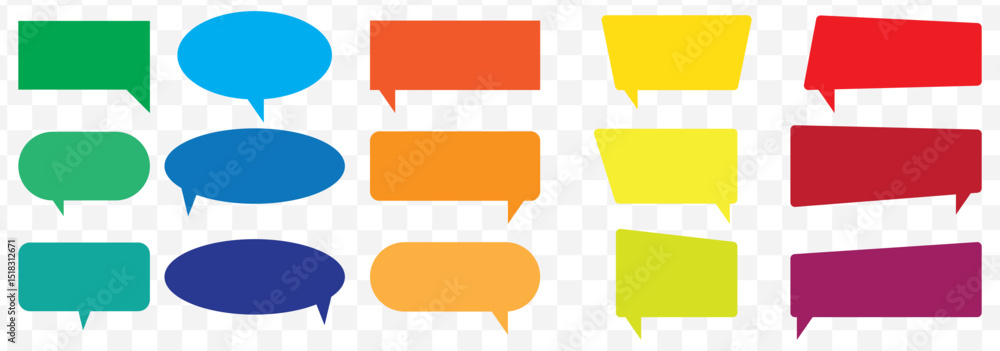 Aufkleber set of colorful blank empty speech bubbles for text, chatting, message box. vector illustration ball