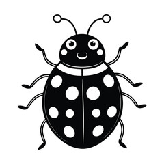 cute ladybug animal cartoon sticker vector