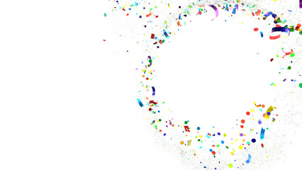  Multicolored confetti on white