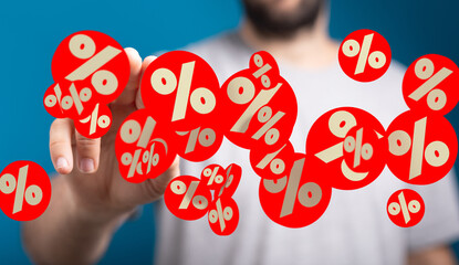 Abstract image of percentage symbols.  Ideal for finance, sales, discounts.