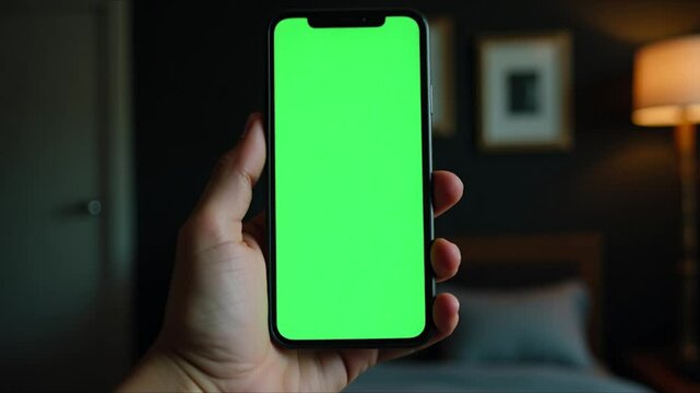 Mobile phone with green screen, Green screen smartphone, Chroma key mobile device mockup Smartphone with green screen background