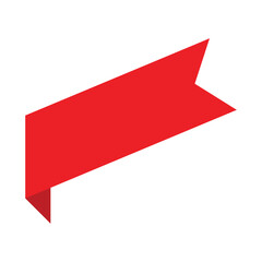 Red Corner Banner Ribbon Label Tag