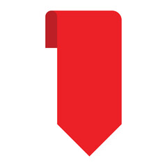 Red Corner Banner Ribbon Label Tag