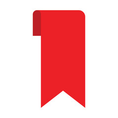 Red Corner Banner Ribbon Label Tag
