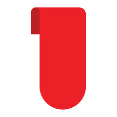 Red Corner Banner Ribbon Label Tag
