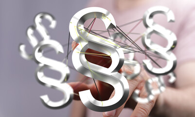 Fototapeta premium Abstract image of interconnected paragraph symbols, representing legal networks and collaboration.