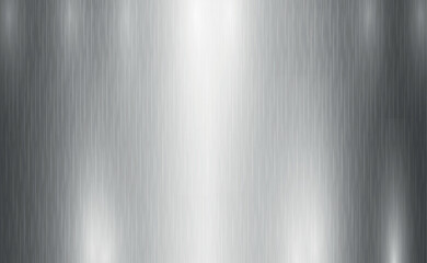 Texture panorama of silver metal with reflection - background