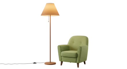 Isolated Lamp and Armchair