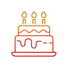 Birthday Celebration Cake Icon with Candles for Party Dessert