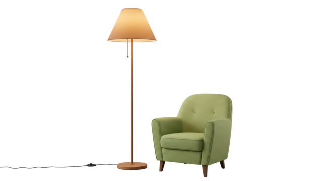 Isolated Lamp and Armchair