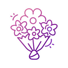 Fototapeta premium Birthday Flower Bouquet Icon for Anniversary Gift and Romantic Gesture