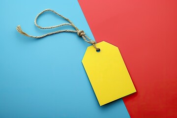 Sharp Picture of Sale Tag on Twocolor Background
