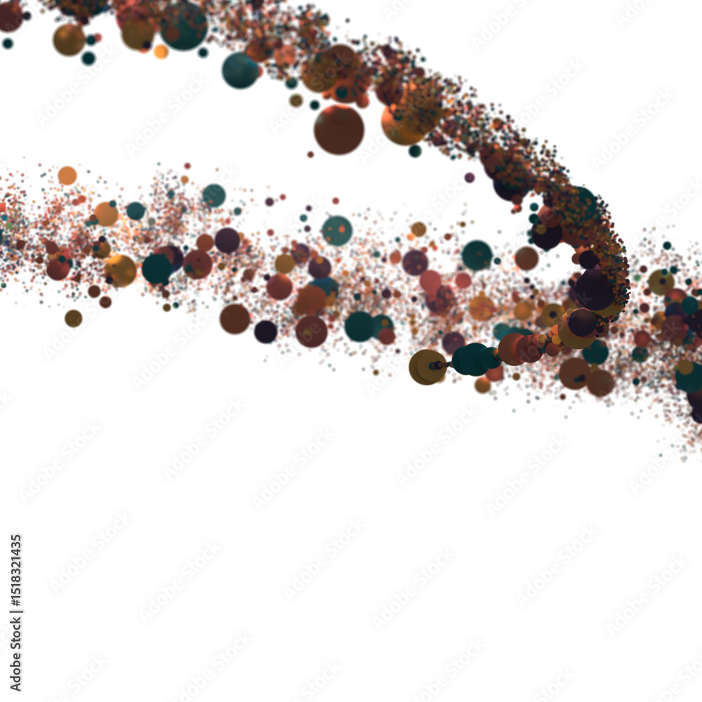 Poster Multicolor confetti abstract background with a lot of falling pieces, isolated on a white background. Festive decorative tinsel element for design