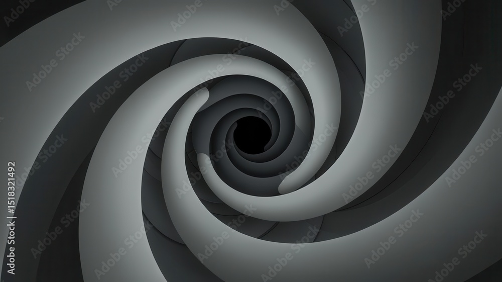 Poster monochromatic vortex: a deep dive into abstract grayscale geometric design