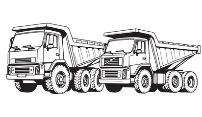 heavy duty dump truck vector 
