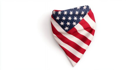 American Flag Bandana on White Background