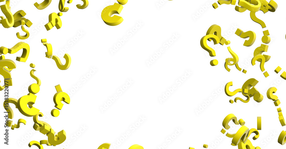 Poster question marks. computer generated 3d