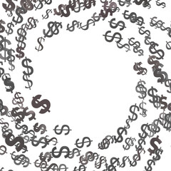 Hundred dollar bill. Falling money isolated on white