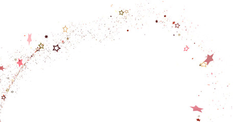 Naklejka premium Festive Celestial Cascade: Mesmerizing 3D Illustration of Descending Christmas Stars
