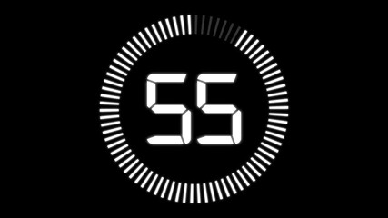 Minimal countdown timer animation from 60 to 0 seconds. Round circle 60 seconds countdown, Modern flat design with animation. High quality 4K video. - Powered by Adobe