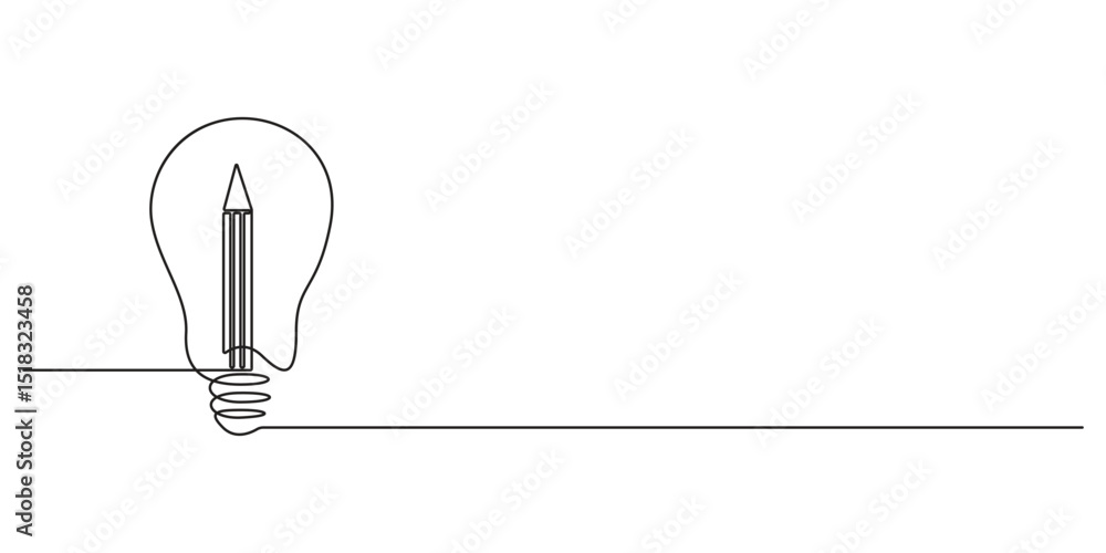 Poster vector illustration inside idea on lightbulb concept of creative imagination solution invention. sin