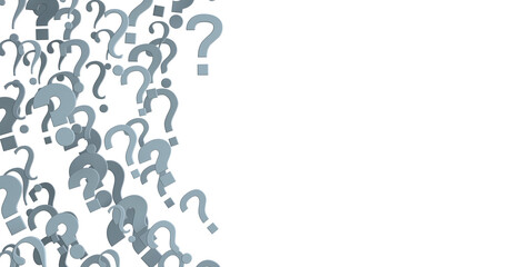 Colored question marks background. 3D Rendering..