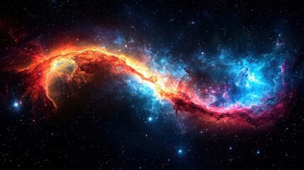 Fototapeta premium A vibrant cosmic nebula dances across the void