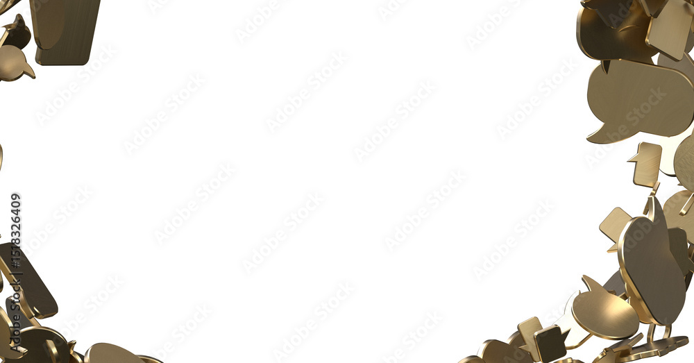 Poster 3D rendering flying email icon and web flying