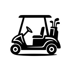 Golf cart icon with transparent background small electric vehicle transport symbol
