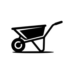 Wheelbarrow icon with transparent background gardening tool transport symbol
