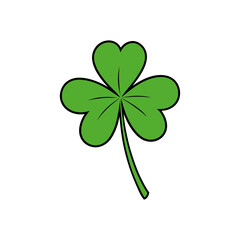 four leaf clover isolated vector art illustration
