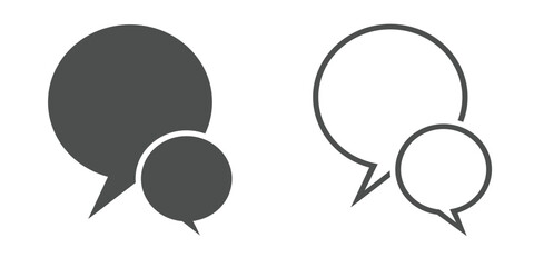 Speech bubble icon set.  Speech balloon or chat bubble line art. Talk bubble. Cloud speech bubbles collection. Vector illustration