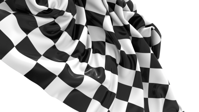 The checkered flag waves in the wind a symbol of victory and the thrill of competition