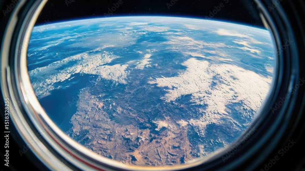 Aufkleber Aerial view of the Earth's surface from an airplane window