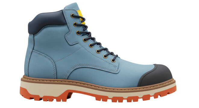 Isolated Blue Work Boot