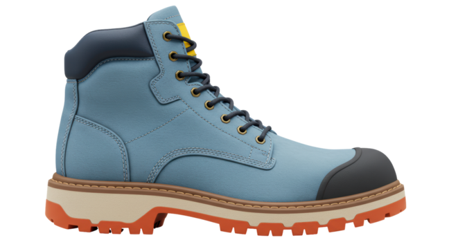 Isolated Blue Work Boot