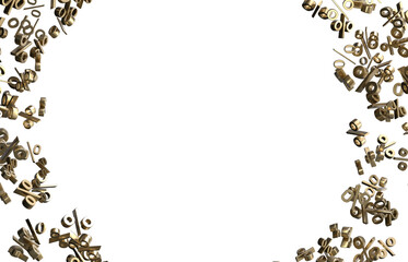 percent shopping digital in 3d. background