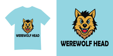 vector image of a wolf t- shirt design