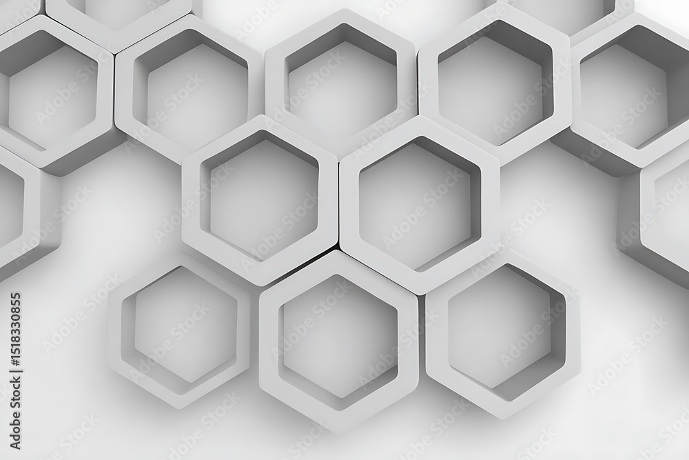 Poster white hexagonal framework modern design concept